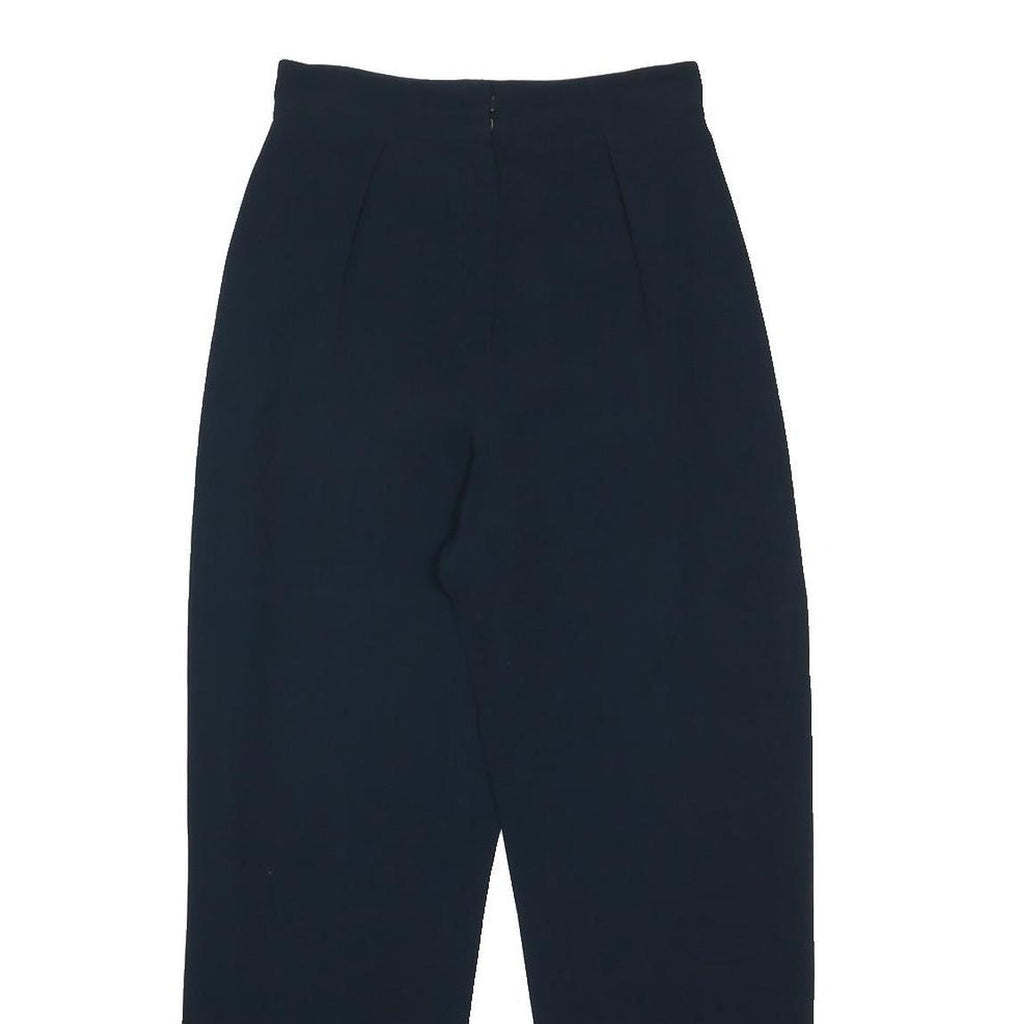 LANVIN Womens Viscose Navy Regular Fit Straight Leg Trousers W27 L28