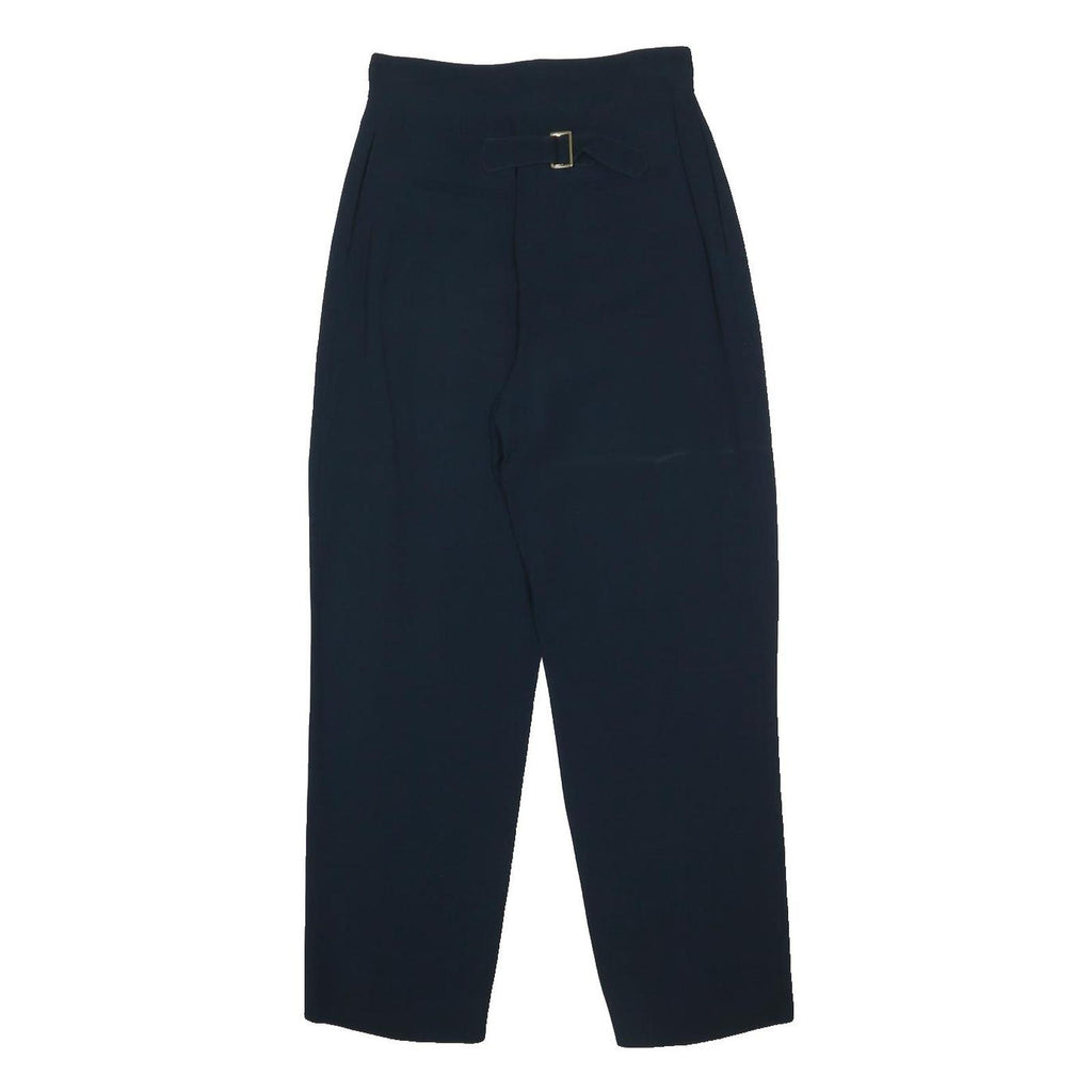 LANVIN Womens Viscose Navy Regular Fit Straight Leg Trousers W27 L28