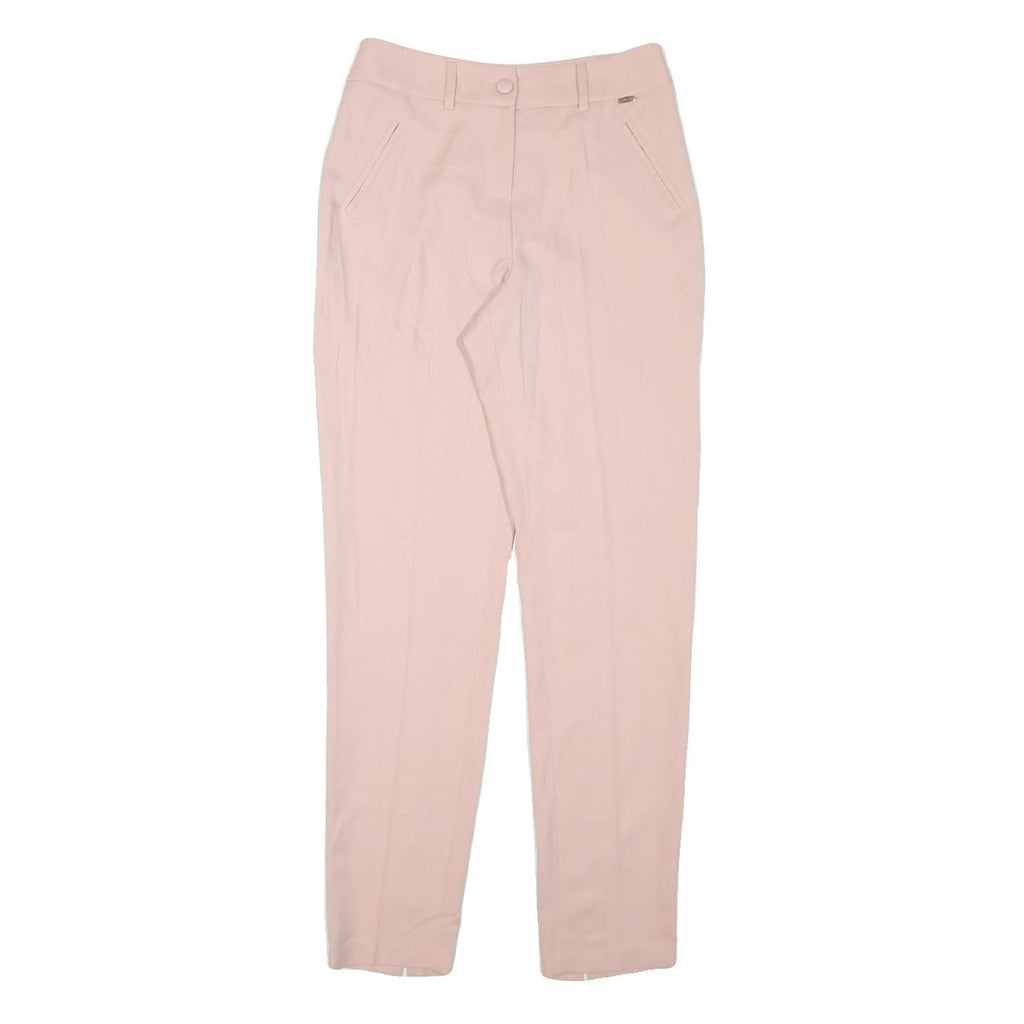 SARAH CHOLE Womens Polyester Blend Pink Regular Straight Trousers W30 L30 Formal