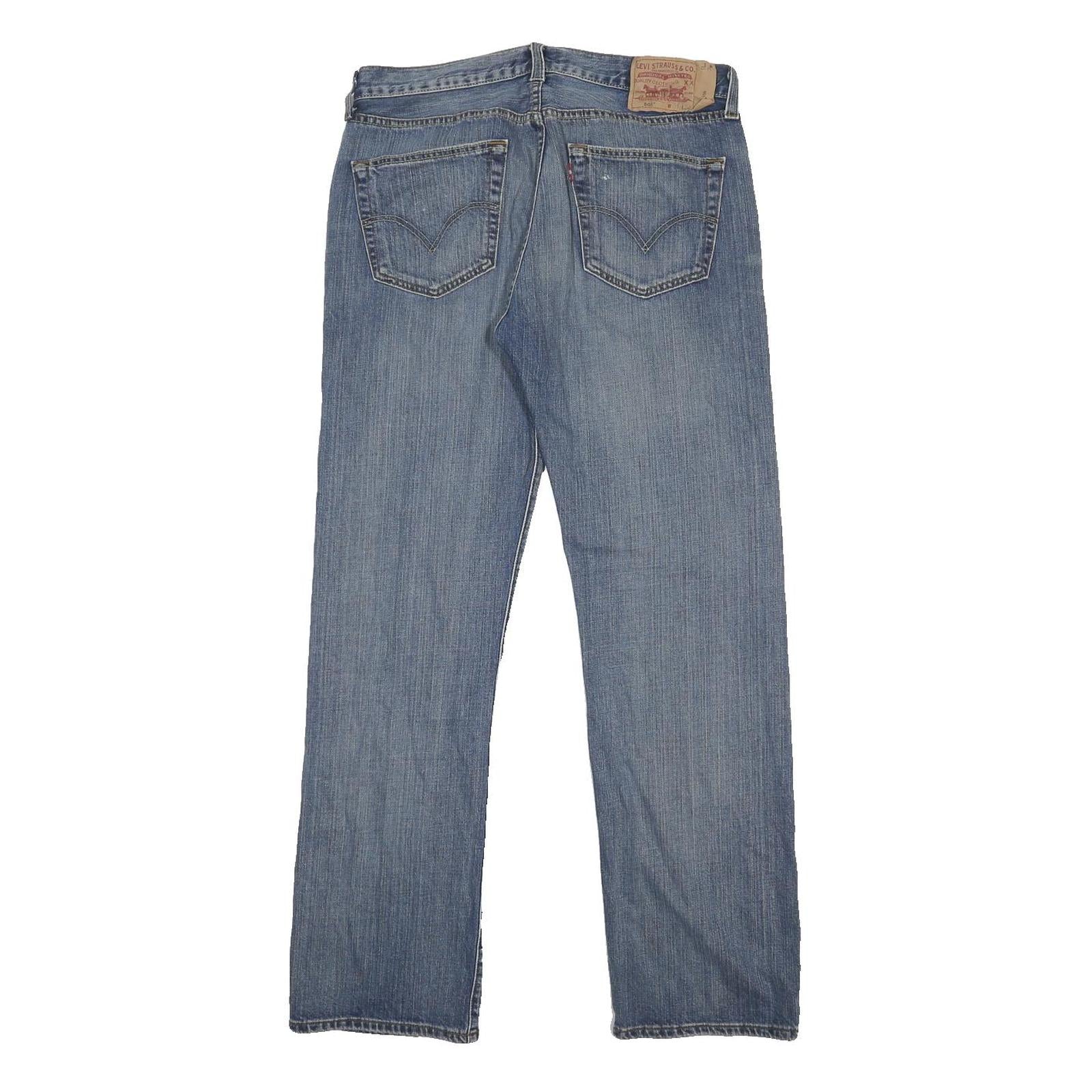 LEVI'S 501 Mens Jeans Blue Regular Straight Denim Medium W31 L32 Classic Button