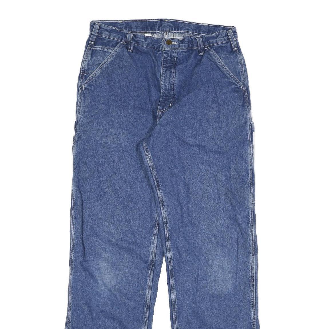 CARHARTT Mens Jeans Blue Regular Straight Denim Medium W34 L34 Workwear