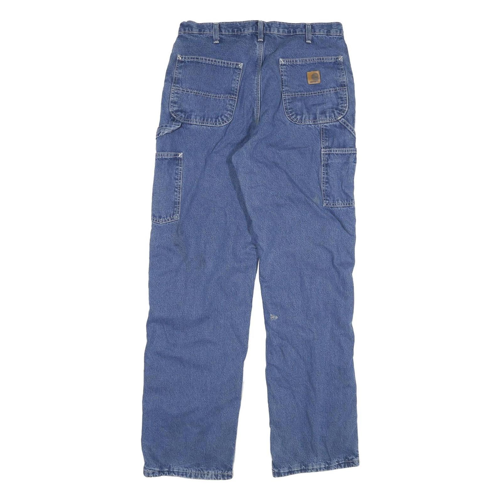 CARHARTT Mens Jeans Blue Regular Straight Denim Medium W34 L34 Workwear