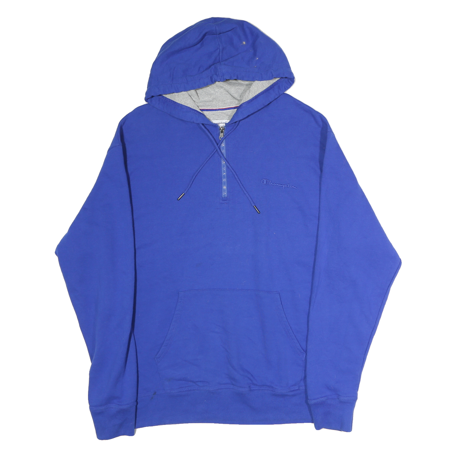 CHAMPION Mens Blue Pullover Hoodie XL Half Zip Sports Casual Sweatshirt