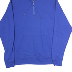 CHAMPION Mens Blue Pullover Hoodie XL Half Zip Sports Casual Sweatshirt