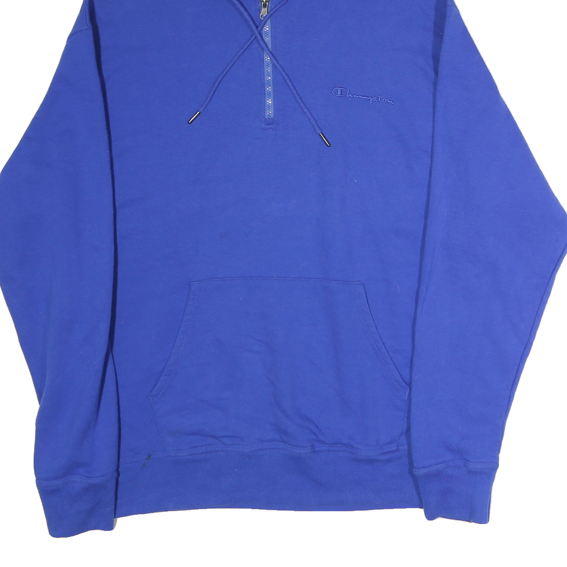 CHAMPION Mens Blue Pullover Hoodie XL Half Zip Sports Casual Sweatshirt
