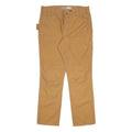 CARHARTT Mens Regular Fit Trousers Beige Cotton Blend W33 L30 Workwear Zip