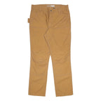 CARHARTT Mens Regular Fit Trousers Beige Cotton Blend W33 L30 Workwear Zip