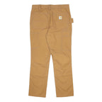 CARHARTT Mens Regular Fit Trousers Beige Cotton Blend W33 L30 Workwear Zip