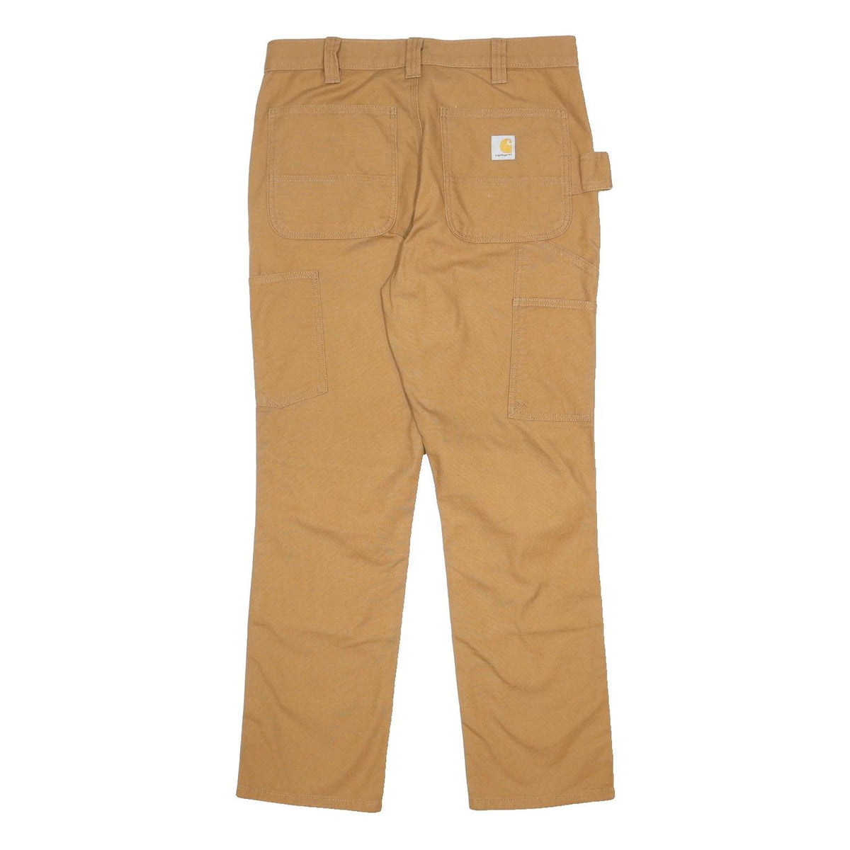CARHARTT Mens Regular Fit Trousers Beige Cotton Blend W33 L30 Workwear Zip