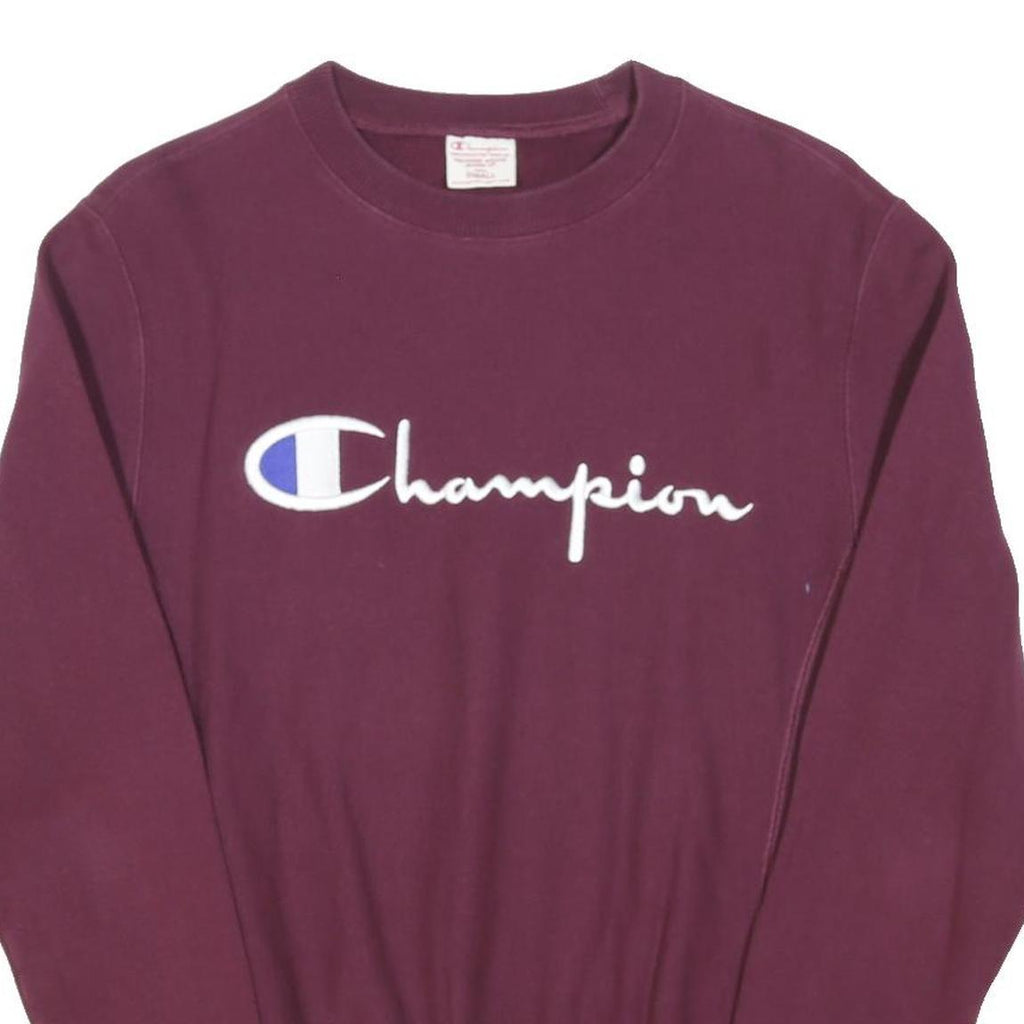 CHAMPION REVERSE WEAVE Mens Maroon Crew Neck S Cotton Blend Sweatshirt Pullover