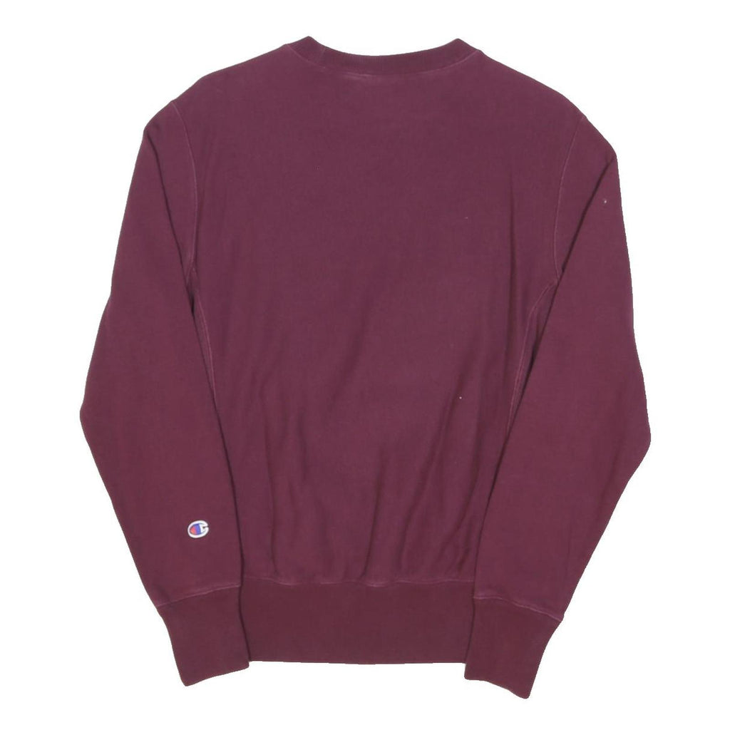 CHAMPION REVERSE WEAVE Mens Maroon Crew Neck S Cotton Blend Sweatshirt Pullover