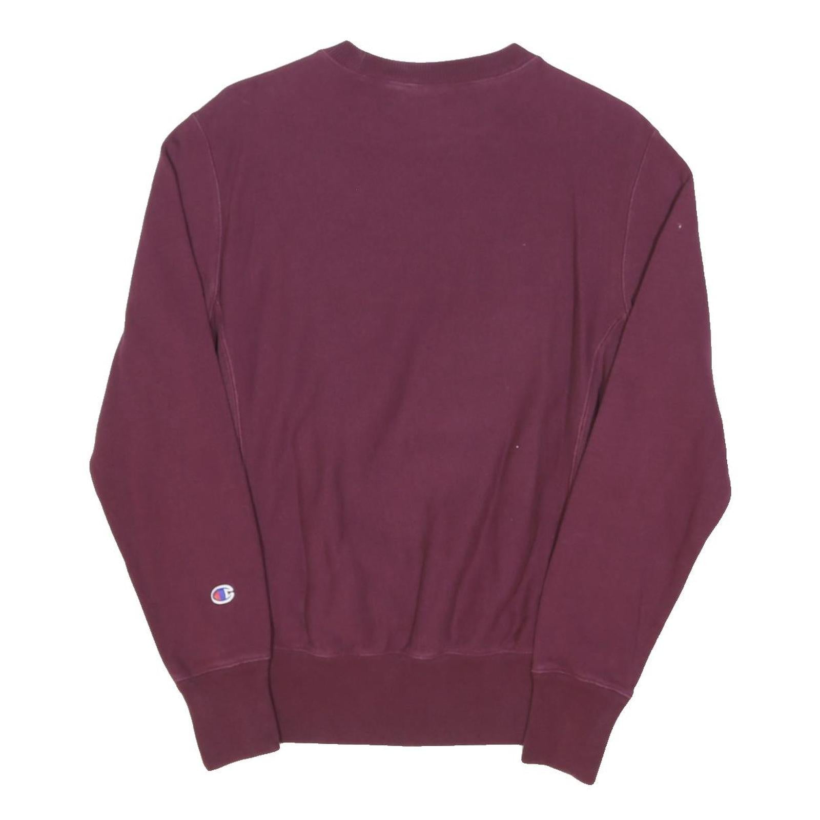 CHAMPION REVERSE WEAVE Mens Maroon Crew Neck S Cotton Blend Sweatshirt Pullover