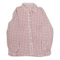 Womens White & Red Checked Shirt M Button Down Long Sleeve Polyester Casual