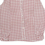 Womens White & Red Checked Shirt M Button Down Long Sleeve Polyester Casual