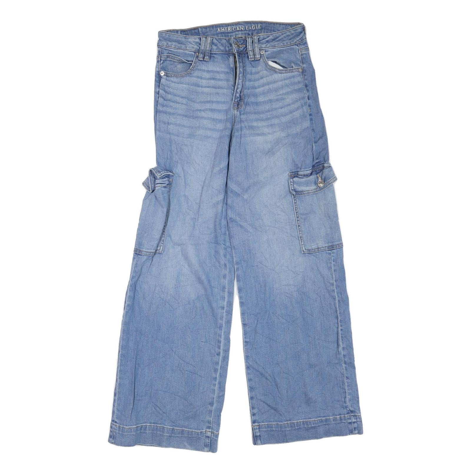 AMERICAN EAGLE Womens Jeans Blue Regular Straight Denim Light W30 L31 Cargo