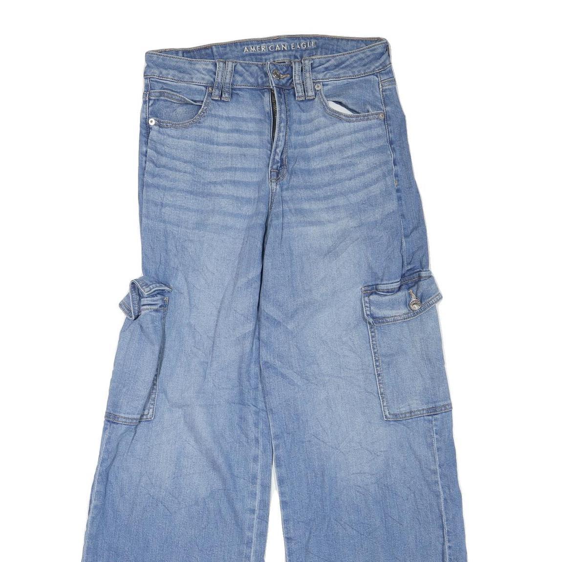 AMERICAN EAGLE Womens Jeans Blue Regular Straight Denim Light W30 L31 Cargo