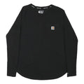 CARHARTT Womens Black Long Sleeve Crew Neck Relaxed Fit M Cotton Blend T-Shirt