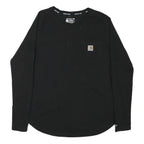 CARHARTT Womens Black Long Sleeve Crew Neck Relaxed Fit M Cotton Blend T-Shirt