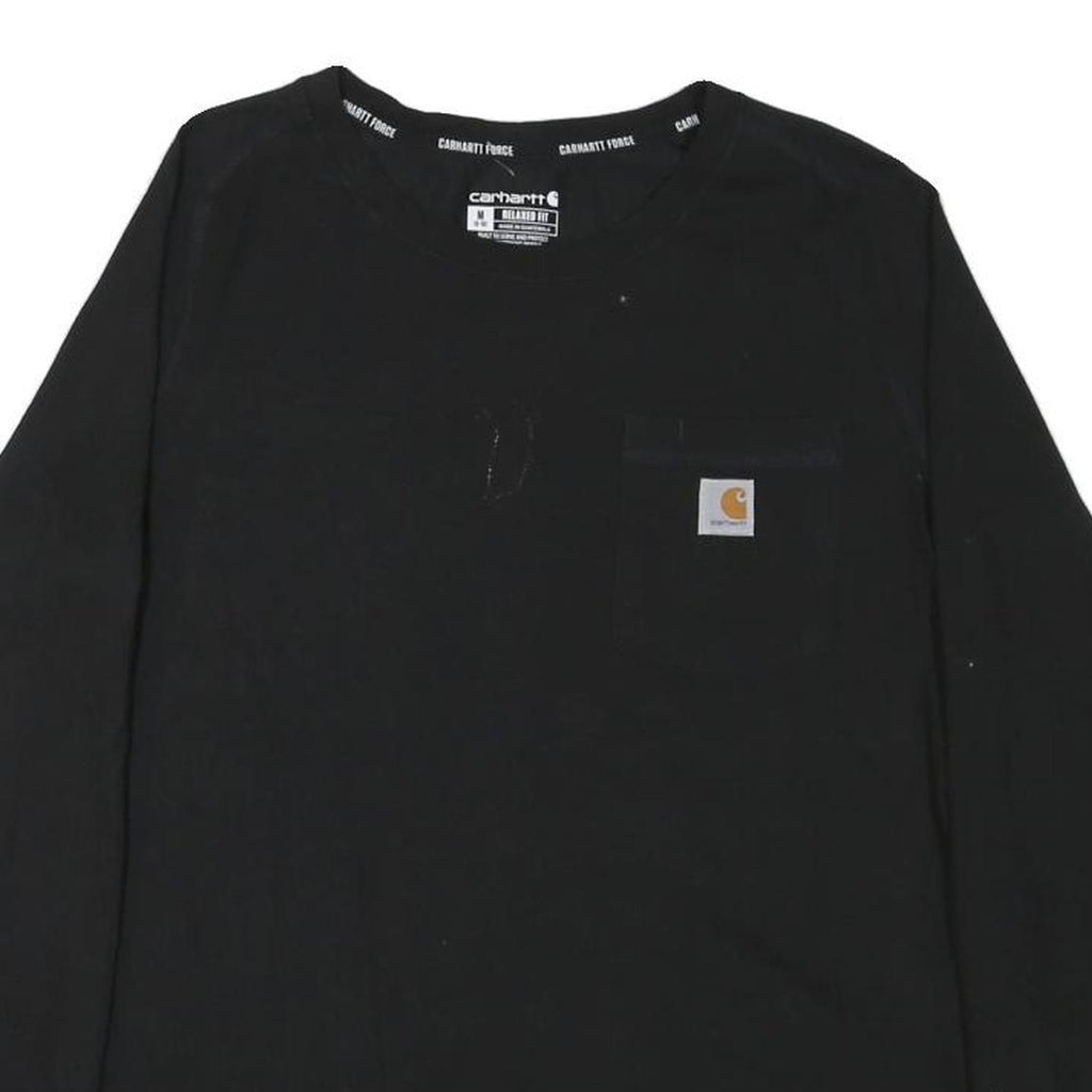 CARHARTT Womens Black Long Sleeve Crew Neck Relaxed Fit M Cotton Blend T-Shirt
