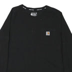 CARHARTT Womens Black Long Sleeve Crew Neck Relaxed Fit M Cotton Blend T-Shirt