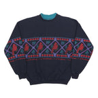 AU SPORTSWEAR Womens Navy Blue Cardinal Bird Crew Neck M Cotton Blend Sweatshirt