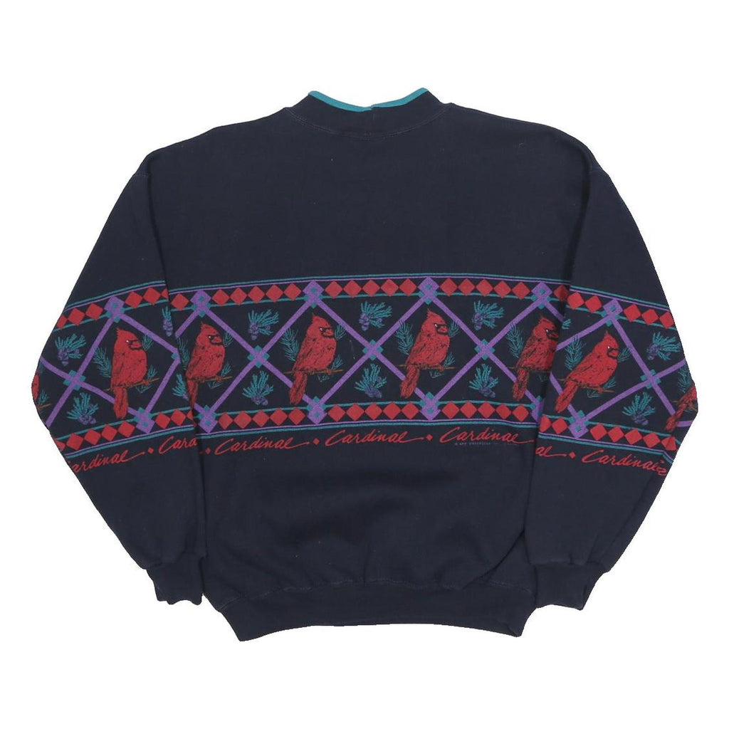 AU SPORTSWEAR Womens Navy Blue Cardinal Bird Crew Neck M Cotton Blend Sweatshirt