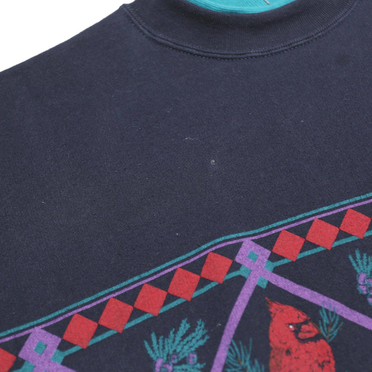 AU SPORTSWEAR Womens Navy Blue Cardinal Bird Crew Neck M Cotton Blend Sweatshirt