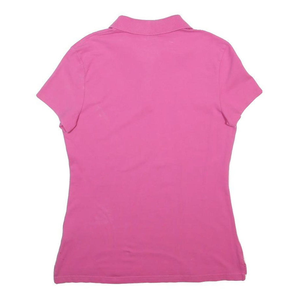 TOMMY HILFIGER Womens Pink Short Sleeve Plain Polo Shirt L Classic Fit