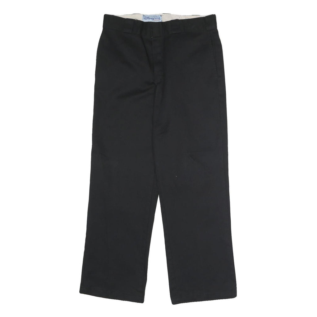 DICKIES Mens Polyester Blend Black Classic Straight Trousers W32 L30 Workwear