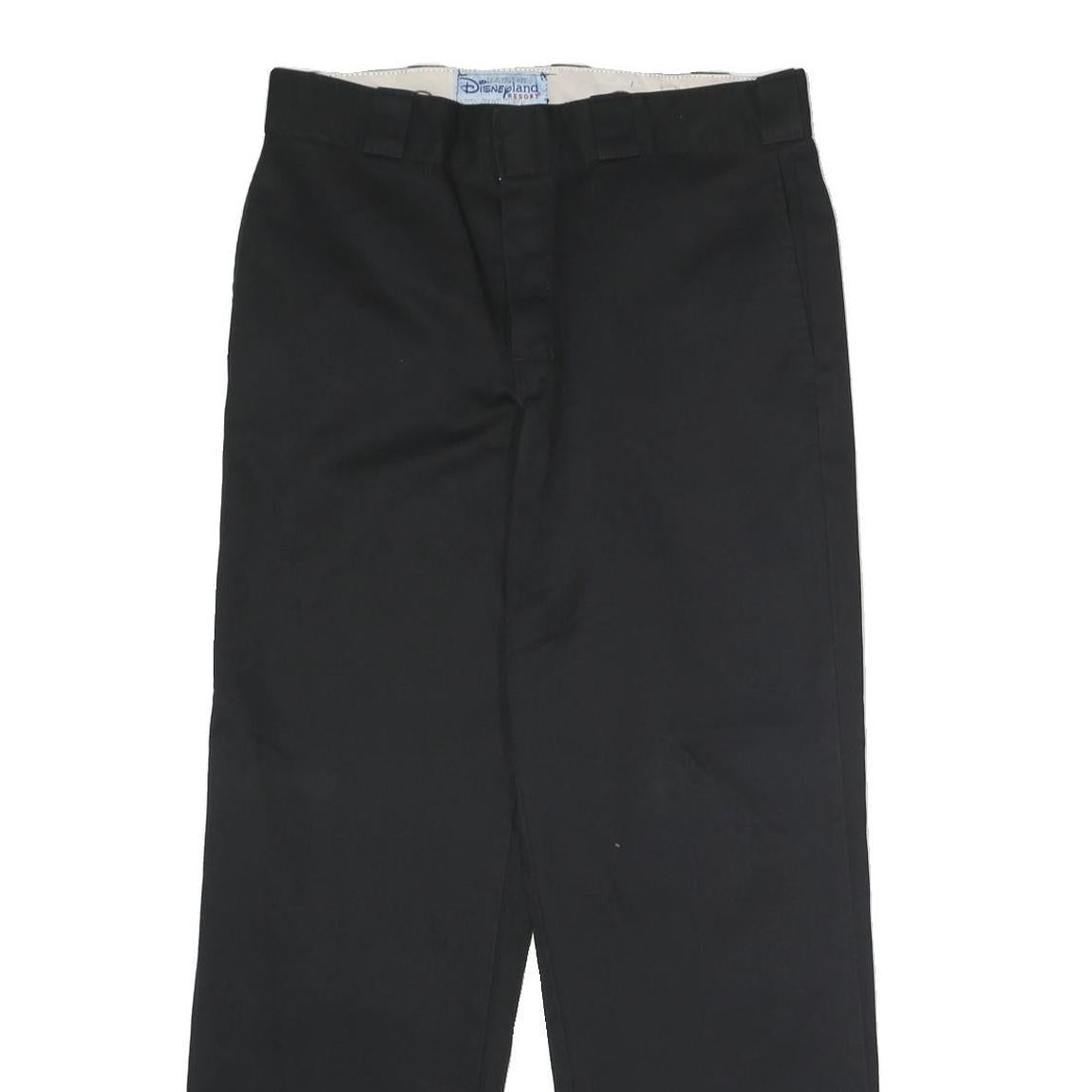 DICKIES Mens Polyester Blend Black Classic Straight Trousers W32 L30 Workwear