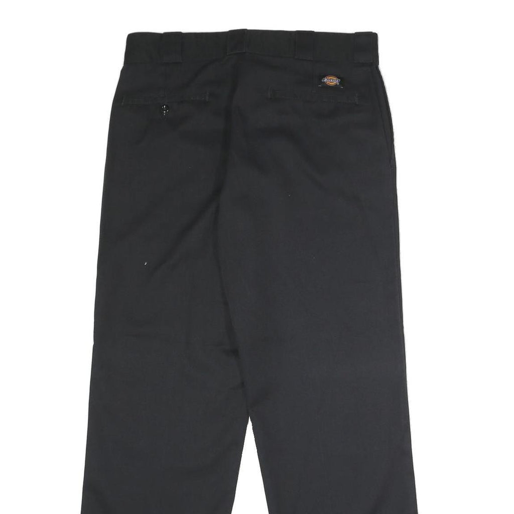 DICKIES Mens Polyester Blend Black Classic Straight Trousers W32 L30 Workwear