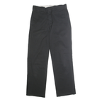DICKIES Mens Classic Black Polyester Blend Trousers W31 L31 Zip Closure