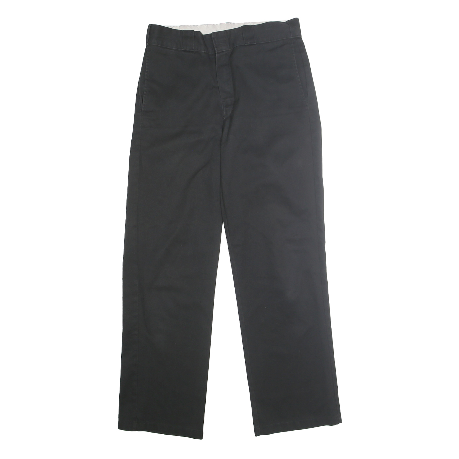 DICKIES Mens Classic Black Polyester Blend Trousers W31 L31 Zip Closure