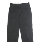 DICKIES Mens Classic Black Polyester Blend Trousers W31 L31 Zip Closure