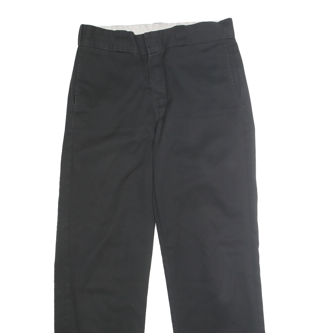 DICKIES Mens Classic Black Polyester Blend Trousers W31 L31 Zip Closure