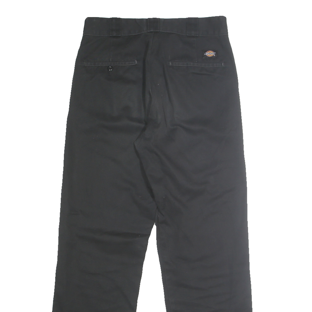 DICKIES Mens Classic Black Polyester Blend Trousers W31 L31 Zip Closure