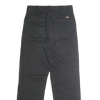 DICKIES Mens Classic Black Polyester Blend Trousers W31 L31 Zip Closure