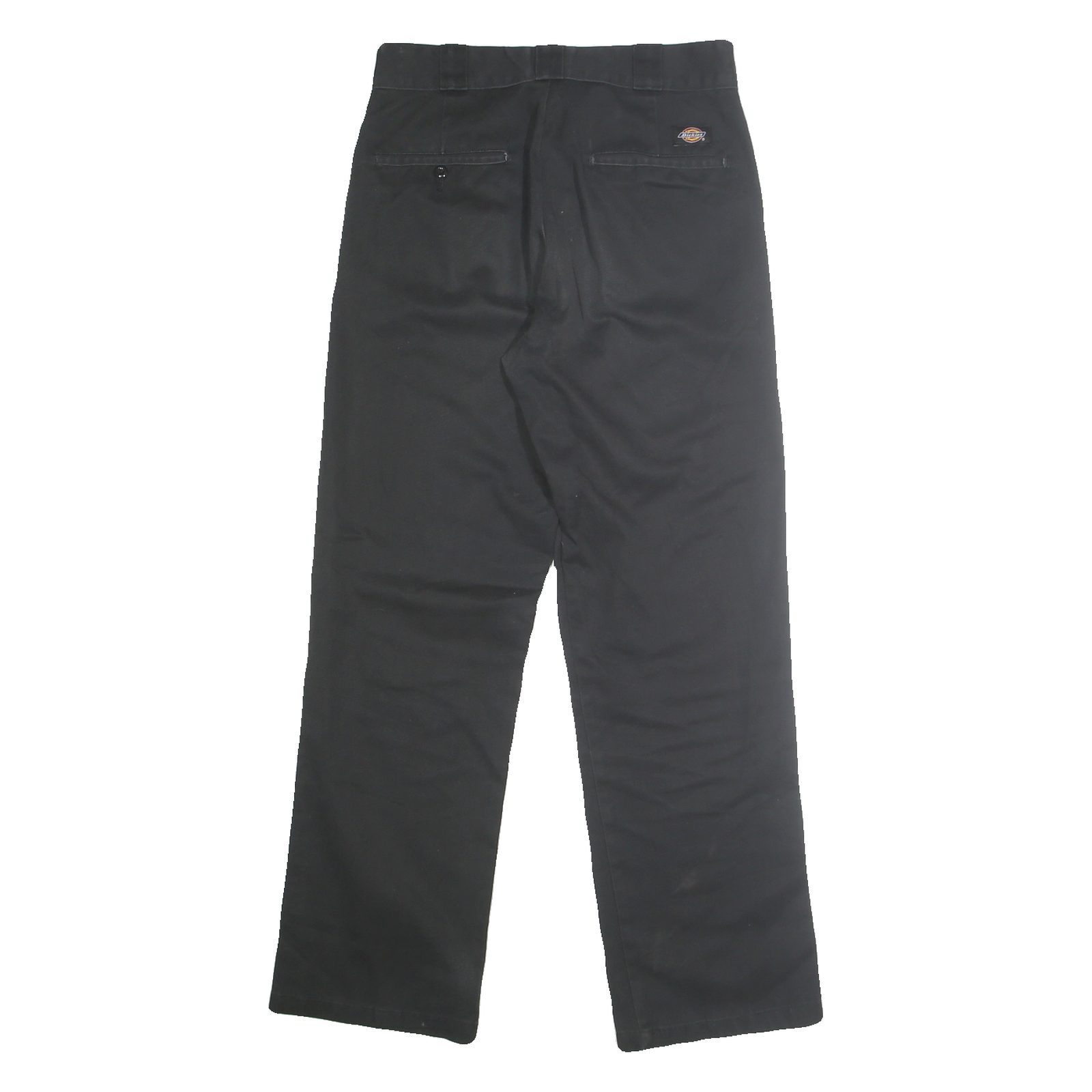 DICKIES Mens Classic Black Polyester Blend Trousers W31 L31 Zip Closure