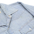 LEVI'S Womens Blue Cotton Denim Shirt S Casual Button-Up Long Sleeve Western