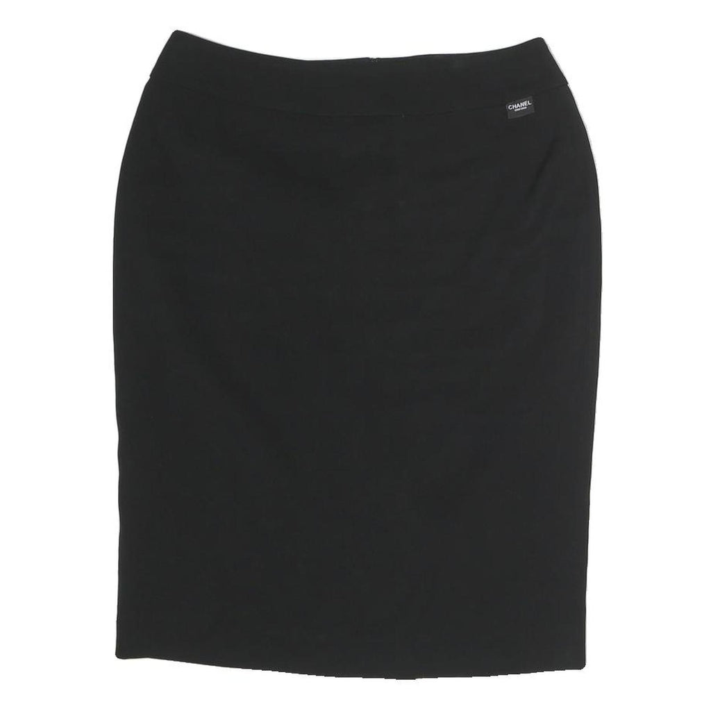 CHANEL Womens Black Mini Cotton Skirt M Classic Elegant Style