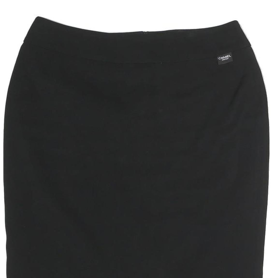 CHANEL Womens Black Mini Cotton Skirt M Classic Elegant Style