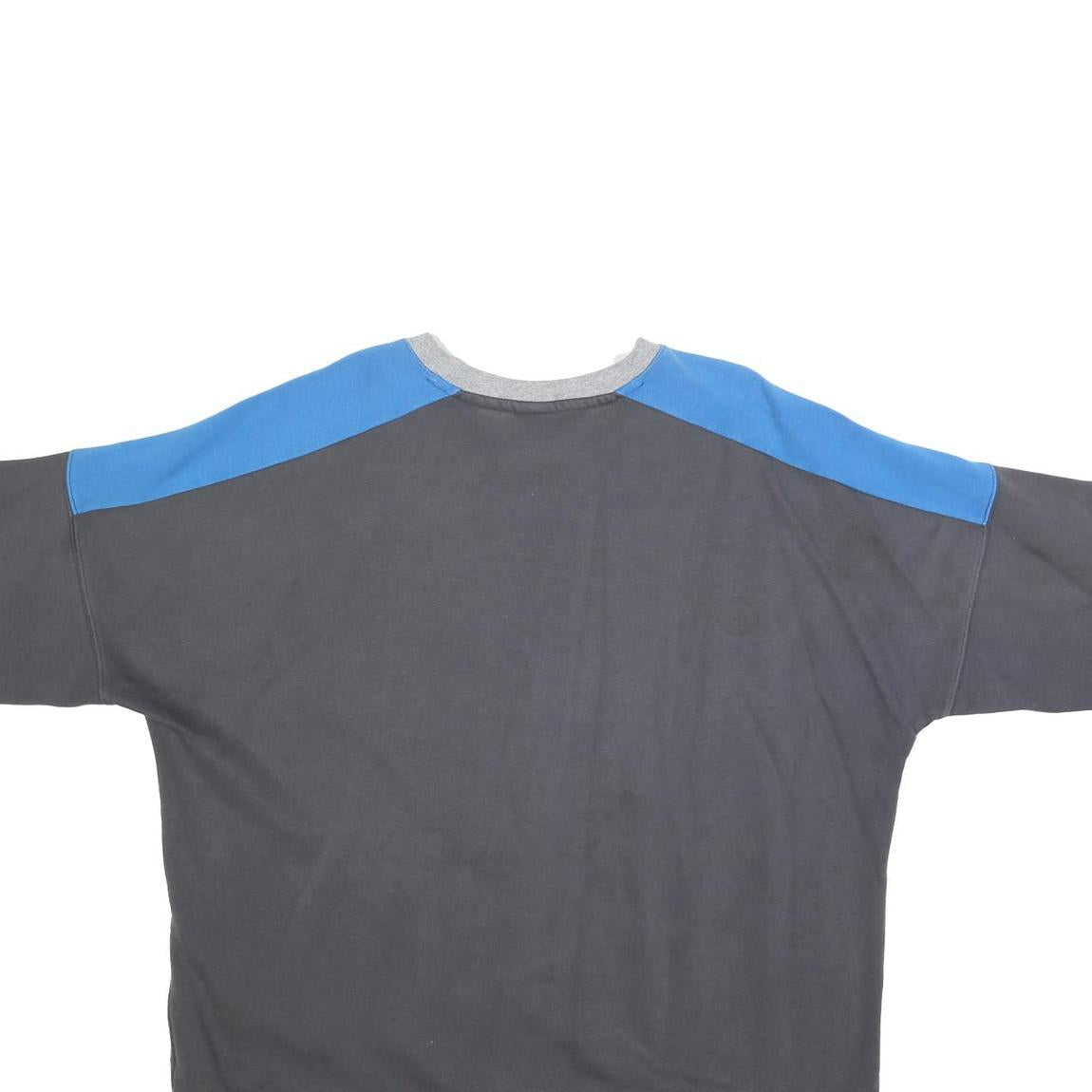 NIKE Mens Grey & Blue Cotton Blend Crew Neck XL Sweatshirt Logo Print