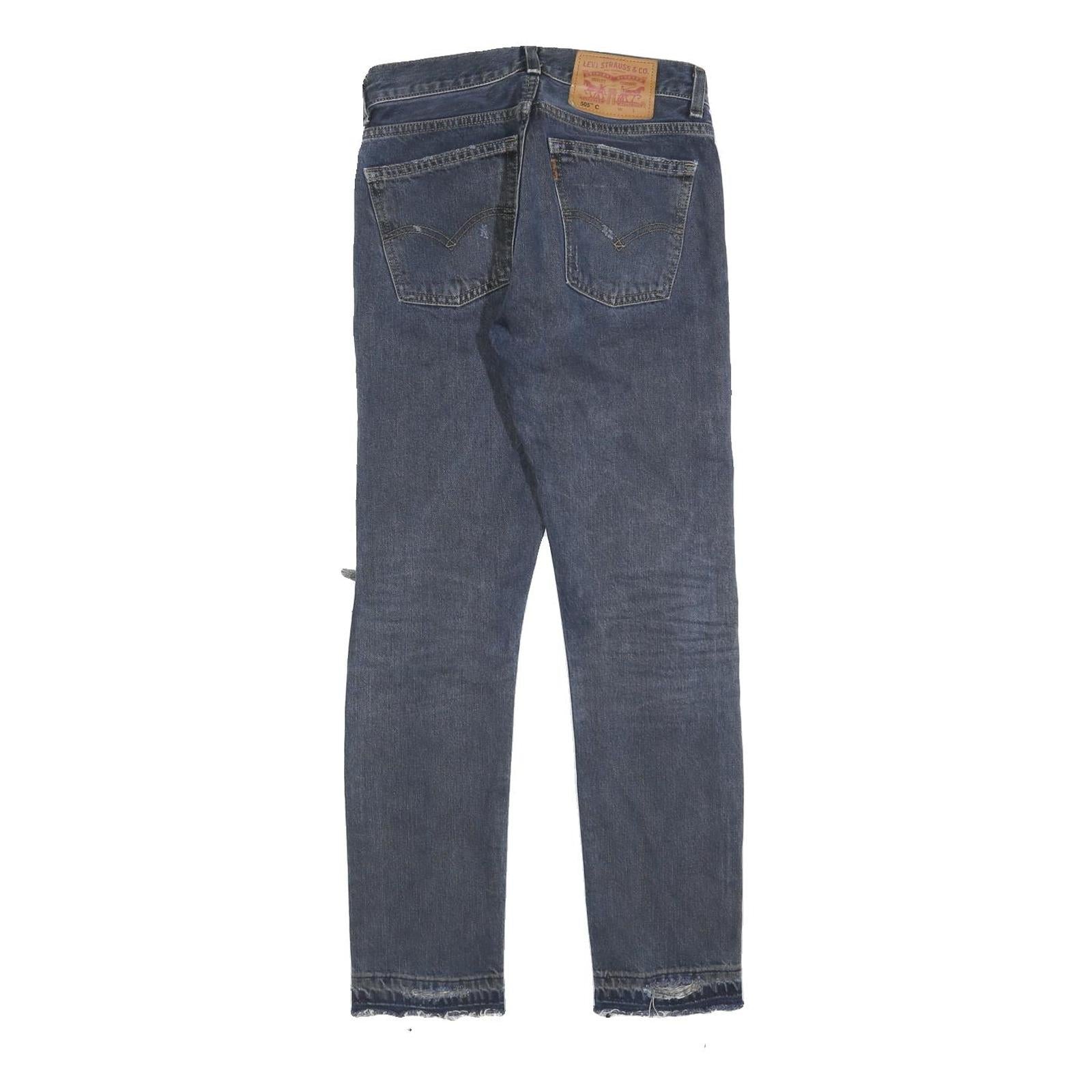 LEVI'S 505C Womens Jeans Blue Classic Straight Denim Medium W26 L27 Distressed