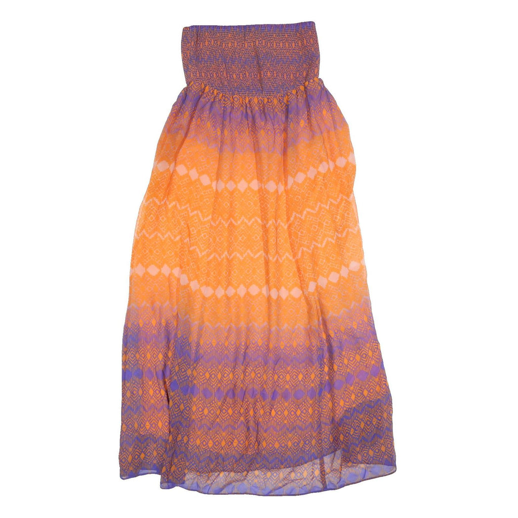 MONSOON Womens Orange & Purple Day Dress Polyester Printed Sleeveless Midi Size