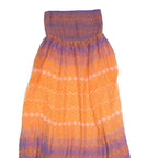 MONSOON Womens Orange & Purple Day Dress Polyester Printed Sleeveless Midi Size