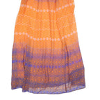 MONSOON Womens Orange & Purple Day Dress Polyester Printed Sleeveless Midi Size