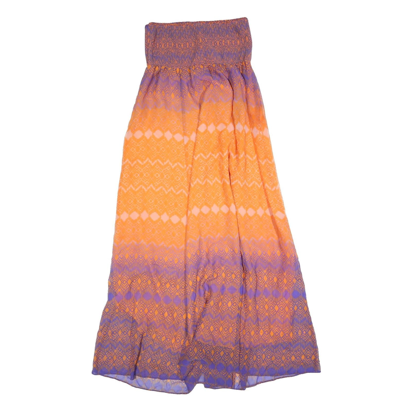 MONSOON Womens Orange & Purple Day Dress Polyester Printed Sleeveless Midi Size