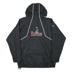 NIKE Mens Black Barons Track Jacket M Polyester Blend Zip Hooded Plain Sport