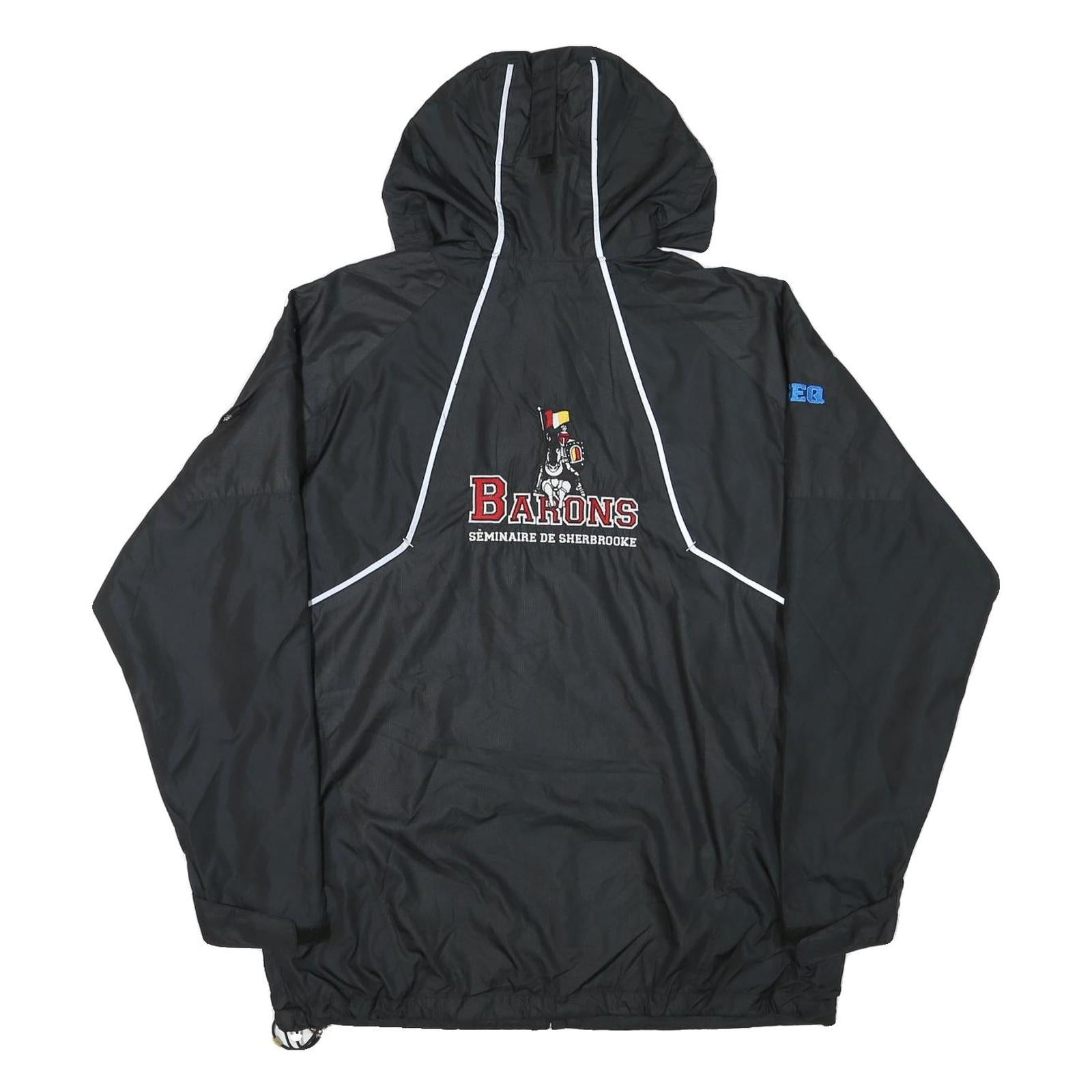 NIKE Mens Black Barons Track Jacket M Polyester Blend Zip Hooded Plain Sport