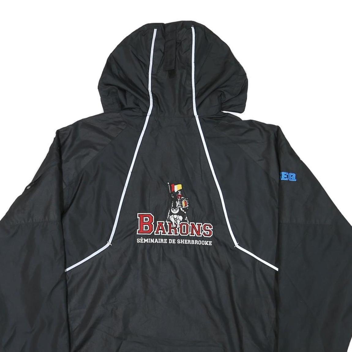 NIKE Mens Black Barons Track Jacket M Polyester Blend Zip Hooded Plain Sport